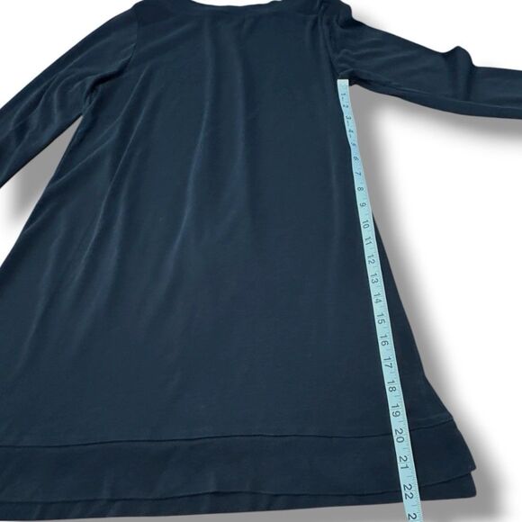 J.Jill Perfect Pima Long Sleeve Tunic Black Tall Casual Boat Neck Women’s Sz MT - Picture 4 of 10